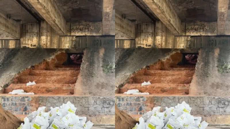 Imagem VÍDEO: DNIT inicia obra de manutenção em viaduto de Simões Filho próximo onde cratera abriu na BR-324