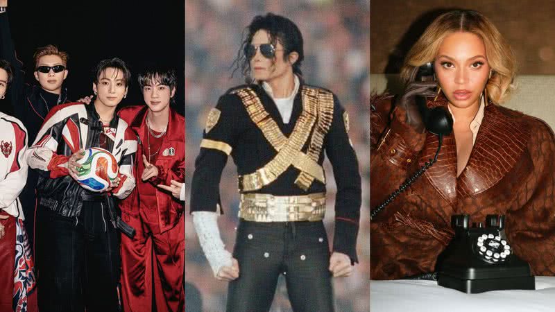 Michael Jackson Official Website - Reprodução / Instagram / @beyonce / @bts.bighitofficial