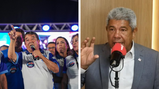 Prefeito de Tremedal, Zé Bahia (Avante), e Jerônimo Rodrigues - Divulgação e Devid Santana/BNews