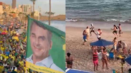 Imagem No ritmo do 'Bloquinho do 22', petistas provocam bolsonaristas durante ato pró-Flávio em Salvador: "Faz o L"