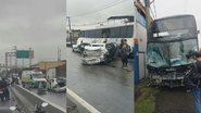 Motorista de ônibus morre e causa engavetamento na Dutra - Reprodução/TV GLOBO