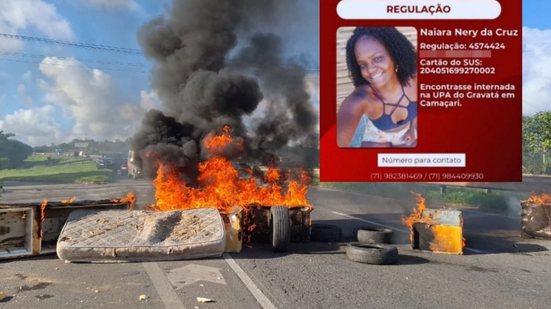 Imagem Manifestantes protestam na via Parafuso para cobrar regulação de mulher internada em UPA