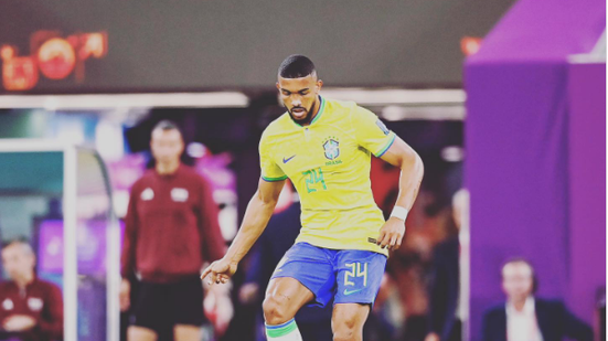 Zagueiro Bremer em jogo pela Seleção Brasileira na Copa do Mundo de 2022 - Reprodução/Redes Sociais